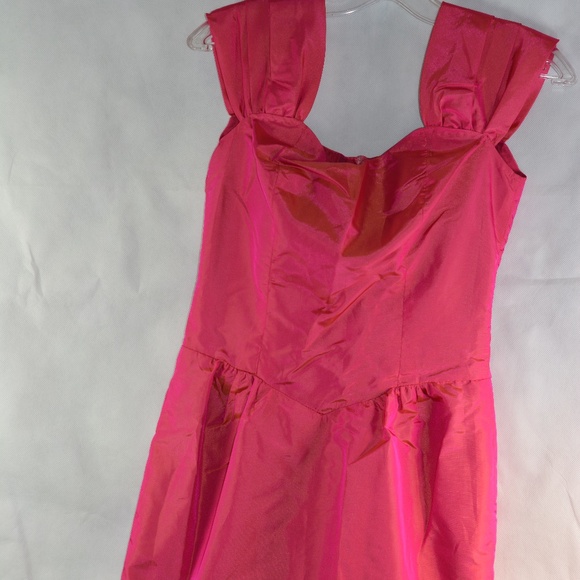 Pink Taffeta type Shift Dress SZ S - Picture 4 of 7